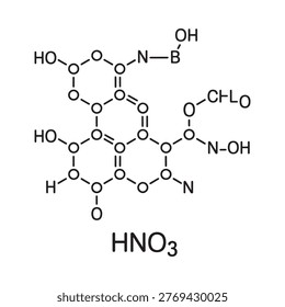 Molecular structure diagram of ascorbic acid and nitric acid compounds