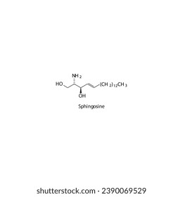 Molekulare Strukturdiagramm von Spscharnosin - eine sphingoide Basis. weiße wissenschaftliche Vektorgrafik.