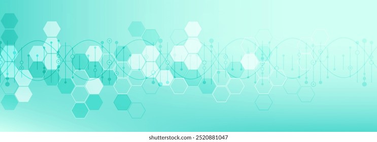 Molecular structure DNA, atom, neurons. Science concept for your design. Connected lines with dots. Medical, technology, chemistry, science background. Vector illustration