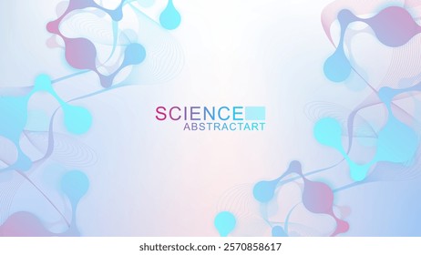 Molecular structure DNA, atom, neurons. Science concept for your design. Connected lines with dots. Medical, technology, chemistry, science background. Vector illustrationbackground, medical, dna, mol