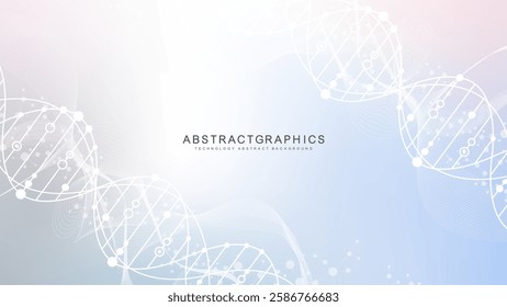 Molecular structure DNA, atom, neurons. Science concept for your design. Connected lines with dots. Medical, technology, chemistry, science background. Vector illustration