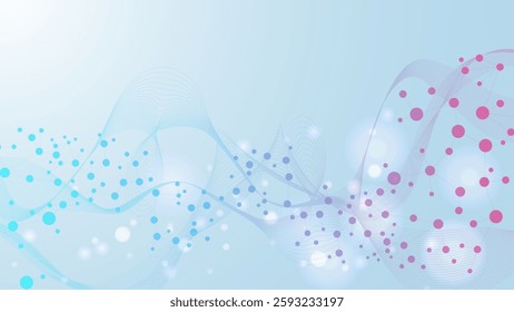 Molecular structure DNA, atom, neurons. Science concept for your design. Connected lines with dots. Medical, technology, chemistry, science background. illustration