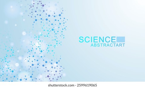 Molecular structure DNA, atom, neurons. Science concept for your design. Connected lines with dots. Medical, technology, chemistry, science background. illustration