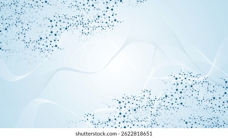 DNA de estrutura molecular, átomo, neurônios. Conceito científico para o seu design. Linhas conectadas com pontos. Medicina, tecnologia, química, formação científica. Ilustração vetorial