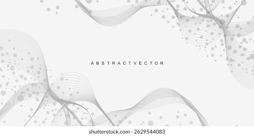 DNA de estrutura molecular, átomo, neurônios. Medicina, tecnologia, química, formação científica. Conceito científico para o seu design. Linhas conectadas com pontos. Ilustração vetorial.