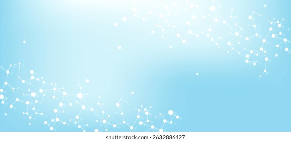 Molecular structure DNA, atom, neurons. Science concept for your design. Connected lines with dots. Medical, technology, chemistry, science background. Vector illustration