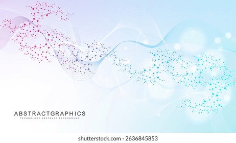 Molecular structure DNA, atom, neurons. Science concept for your design. Connected lines with dots. Medical, technology, chemistry, science background. illustration