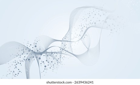 Molecular structure DNA, atom, neurons. Science concept for your design. Connected lines with dots. Medical, technology, chemistry, science background. illustration