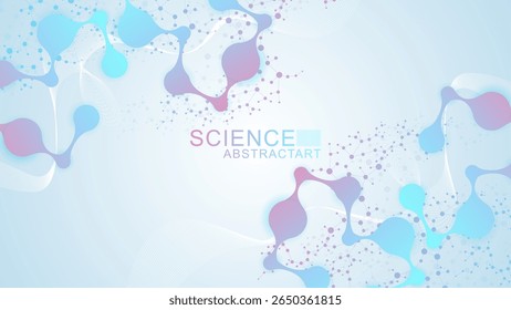 DNA de estrutura molecular, átomo, neurônios. Conceito científico para o seu design. Linhas conectadas com pontos. Medicina, tecnologia, química, formação científica. Ilustração vetorial