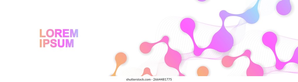 DNA de estrutura molecular, átomo, neurônios. Medicina, tecnologia, química, formação científica. Conceito científico para o seu design. Linhas conectadas com pontos. Ilustração vetorial.