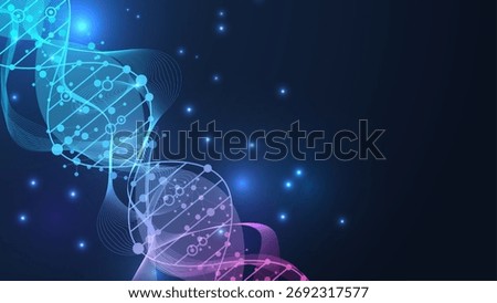 Molecular structure DNA, atom, neurons. Medical, technology, chemistry, science background. Science concept for your design. Connected lines with dots. Vector illustration.