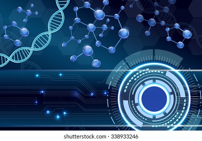 Molecular structure and DNA background. Concept design.Vector