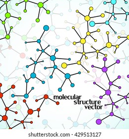 Molecular structure. DNA. Colorful background, vector illustration, eps 10