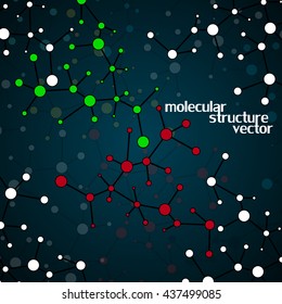 Molecular structure. DNA. Colorful background, vector illustration, eps 10