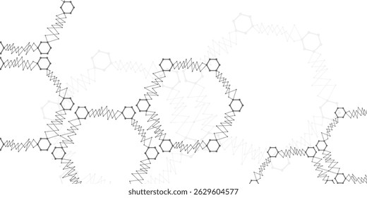 A estrutura molecular do DNA e a conexão dos átomos de neurônios. Conceito científico para o seu design. Tecnologia médica, química, formação científica. Ilustração vetorial