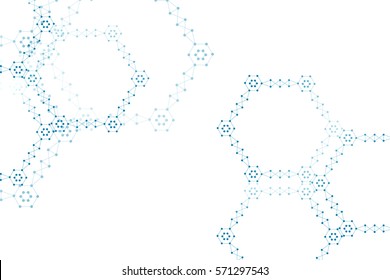The molecular structure of DNA and the connection of neurons atoms. Science concept for your design. Medical technology, chemistry, science background. Vector illustration on white background