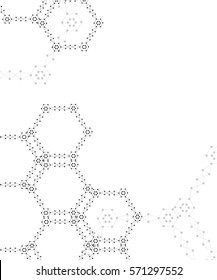 The molecular structure of DNA and the connection of neurons atoms. Science concept for your design. Medical technology, chemistry, science background. Vector illustration on white background