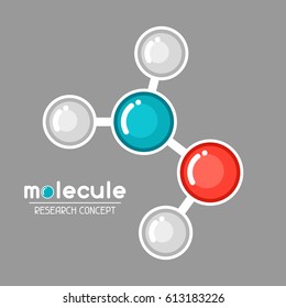 Molecular structure emblem. Research concept in flat style.