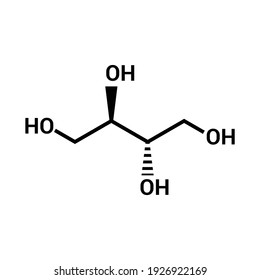 Molekularstruktur von Erythrit (C4H10O4)