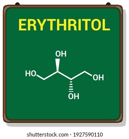 molecular structure of erythritol (C4H10O4)