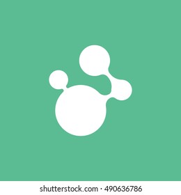 Molecular Structure Flat Icon On Green Background