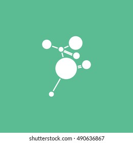 Molecular Structure Flat Icon On Green Background