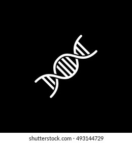 Molecular Structure Flat Icon On Black Background