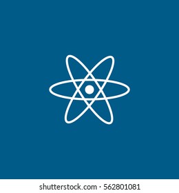 Molecular Structure Flat Icon On Blue Background