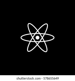 Molecular Structure Flat Icon On Black Background