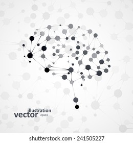 Molecular structure in the form of brain, futuristic vector illustration eps1