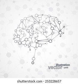 Molecular structure in the form of brain, futuristic vector illustration eps1