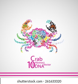 Molecular structure in the form of crab,  vector elegant illustration