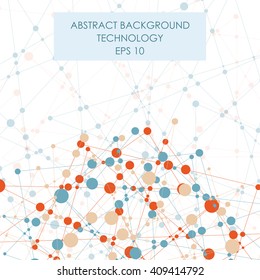 Molecular structure in the form of a sphere. Vector illustration