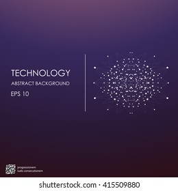 Molecular structure in the form of a sphere. Vector illustration. Technology.