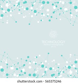 Molecular structure in the form of a sphere. Vector illustration
