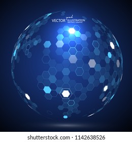 Molecular structure formed the three-dimensional earth, the implication of the sense of science and technology.