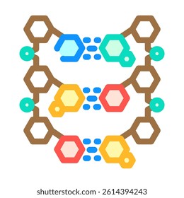 molecular structure genetic color icon vector. molecular structure genetic sign. isolated symbol illustration