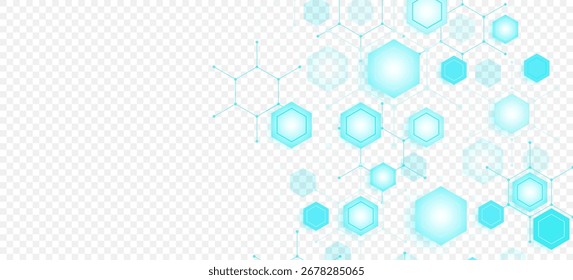 Molecular structure and genetic engineering, atom, neural network, neurons, DNA molecule. Scientific research concept for healthcare, medical, technology, chemistry, science template presentation