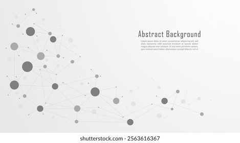 Molecular structure and genetic engineering background. Abstract background with triangle shape pattern and molecular for innovation technology, science, and medicine. Vector illustration.