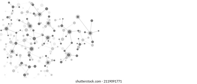 Molecular structure and genetic engineering, molecules DNA, neural network, scientific research. Abstract background for innovation technology, science, healthcare, and medicine