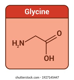 molecular structure of glycine (C2H5NO2)