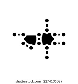 molecular structure glyph icon vector. molecular structure sign. isolated symbol illustration