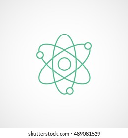 Molecular Structure Green Line Icon On White Background
