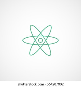 Molecular Structure Green Line Icon On White Background
