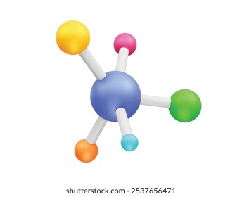 Ilustração de renderização 3d do ícone da estrutura molecular