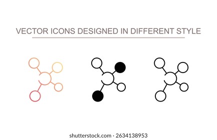 Design de ícone de estrutura molecular com ilustração de estoque de fundo branco
