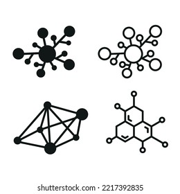 Molecular Structure Icon In Flat Style Vector. Scientific, Chemistry, Physical, Medical, Educational Projects Vector Illustration.