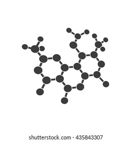 Molecular structure icon. Flat vector illustration in black on white background. EPS 10