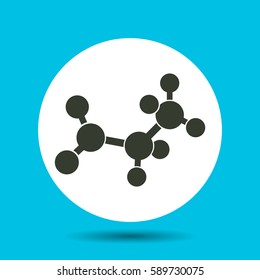 Molecular structure icon. Flat vector illustration in black on white background.