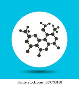 Molecular structure icon. Flat vector illustration in black on white background.